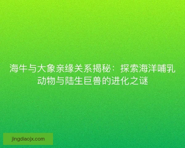 海牛与大象亲缘关系揭秘：探索海洋哺乳动物与陆生巨兽的进化之谜